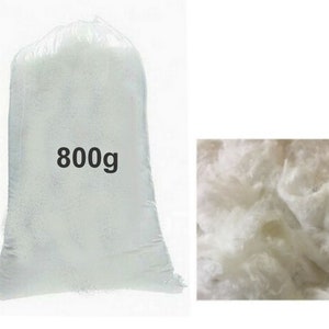 500g Ouate de rembourrage, remplissage oreillers, coussins, poupée, peluches... 800g