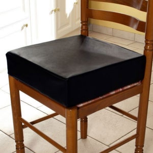 Coussin chaise d'appoint, coussin rehausseur imperméable simili cuir déhoussable 38x38x9cm Coloris au choix image 1