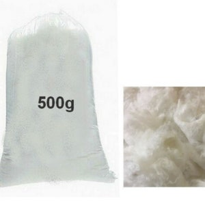 500g Ouate de rembourrage, remplissage oreillers, coussins, poupée, peluches... 500g