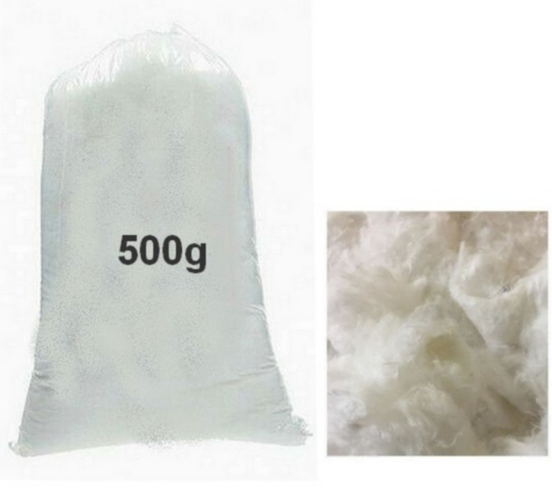 500g Ouate de rembourrage, remplissage oreillers, coussins, poupée, peluches... 500g