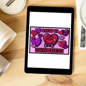Love You Bunches! - Digital Post Card; Digital Card; Digital Gift