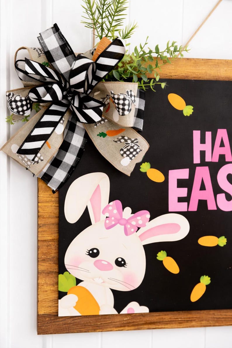 Large Easter Bunny Wreath Sign – 26