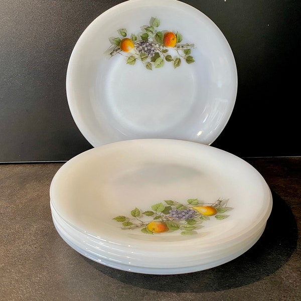 4 petites tasses octime Anaïs Arcopal vintage opaline et leur soucoupes - France