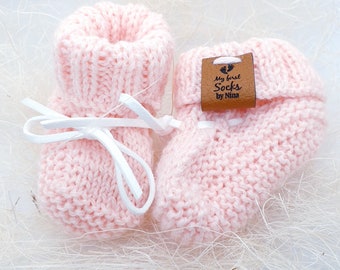 Knitted baby socks/baby boots, first socks for babies, newborn socks for boys and girls, birth gift, knitted baby clothes