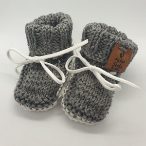 Knitted baby socks/baby boots, first socks for babies, newborn socks for boys and girls, birth gift, knitted baby clothes image 1