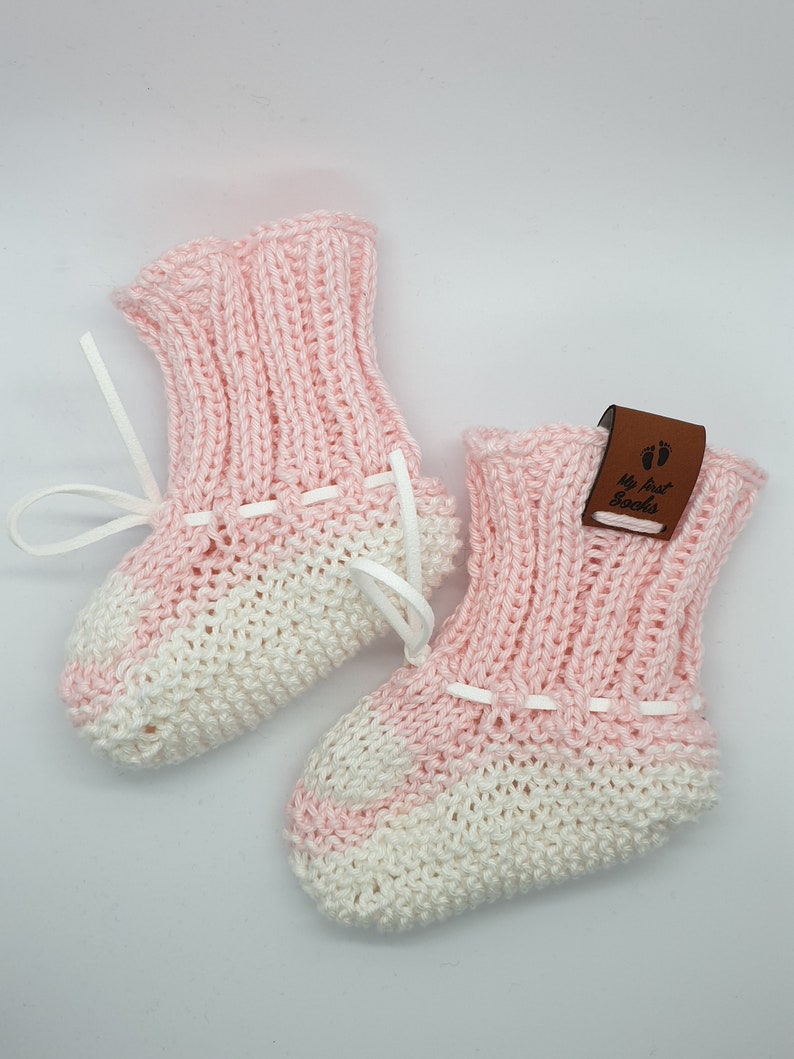 Knitted baby socks/baby boots, first socks for babies, newborn socks for boys and girls, birth gift, knitted baby clothes image 4