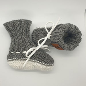 Knitted baby socks/baby boots, first socks for babies, newborn socks for boys and girls, birth gift, knitted baby clothes image 3