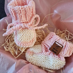 Knitted baby socks/baby boots, first socks for babies, newborn socks for boys and girls, birth gift, knitted baby clothes image 5