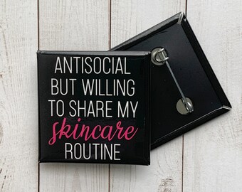 Skincare Routine Pinback Button | Gifts for Esthetician