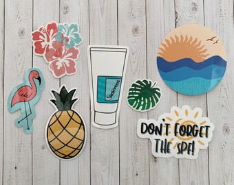 Tropical Vinyl Sticker Pack | Laptop, Water Bottle, Esthetician