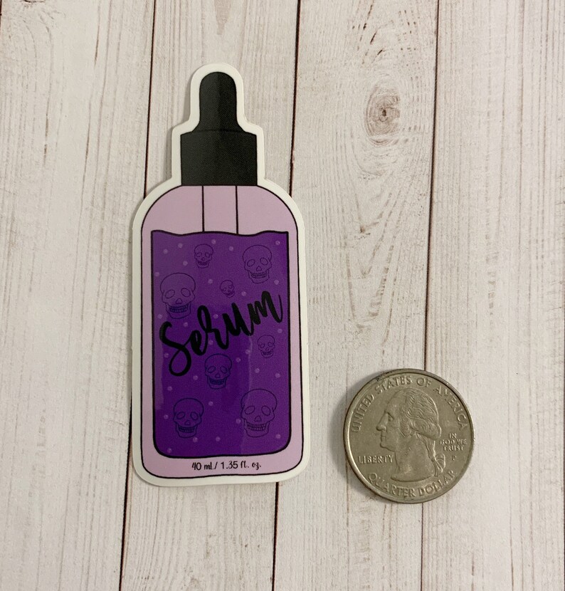 Sticker for this listing next to a quarter coin