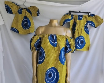 Ankara Off Shoulder Dress, Off the Shoulder Dress, Women’s Dress, Cocktail Dress