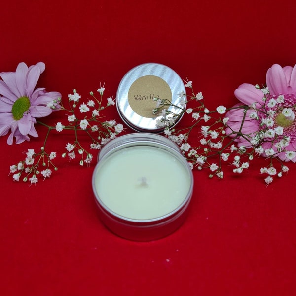 Pack of 2 Vanilla tea light candles - handmade soy wax candles