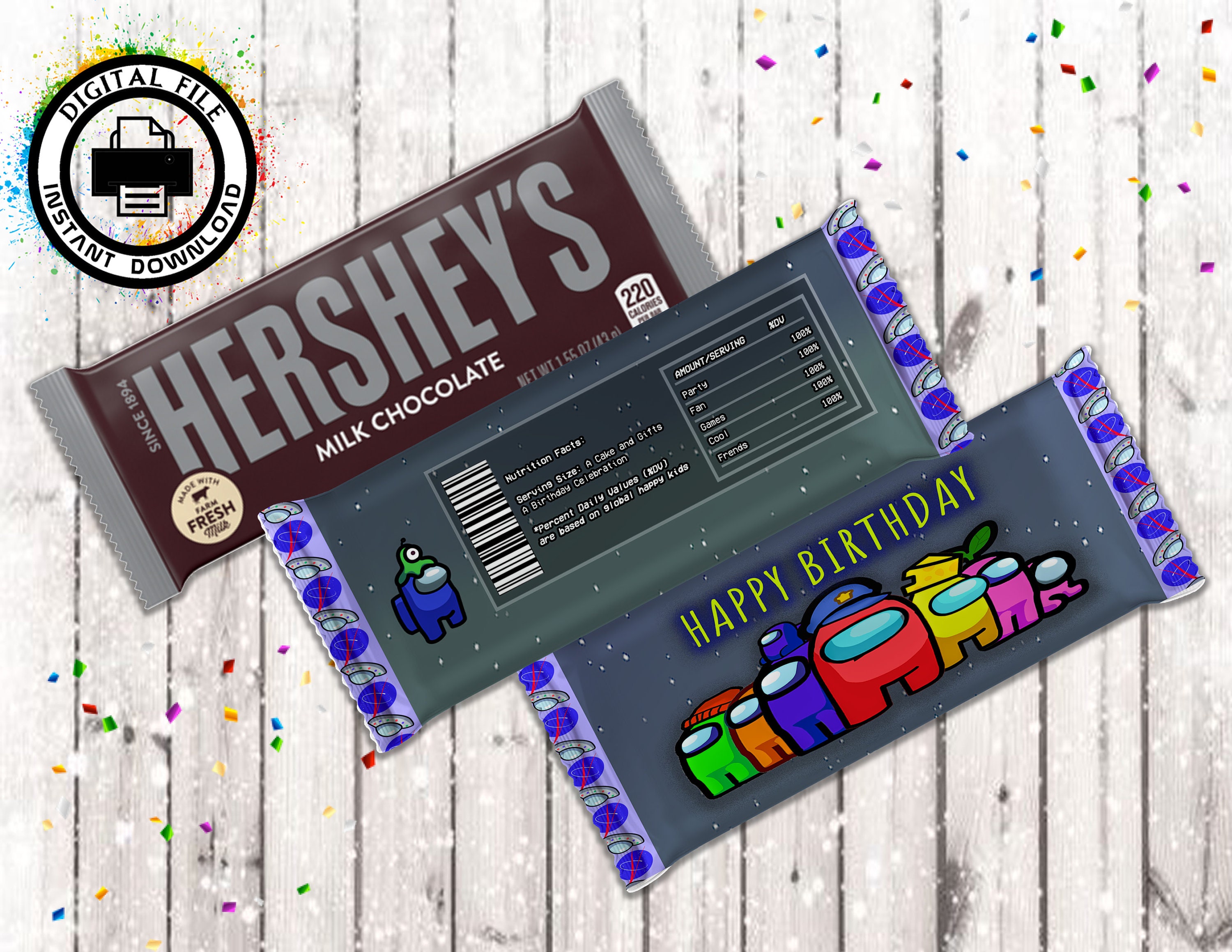 Among Us Chocolate Wrappers DIGITAL Candy Bar WrapperAmong Etsy