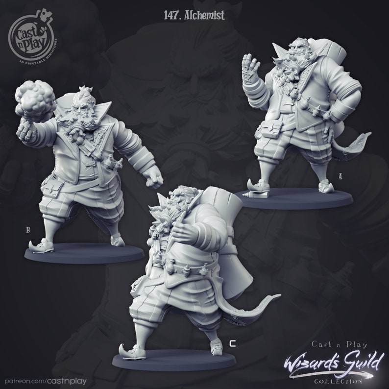 Alchemist available in 28 mm or 32 mm scale modular for DnD and tabletop