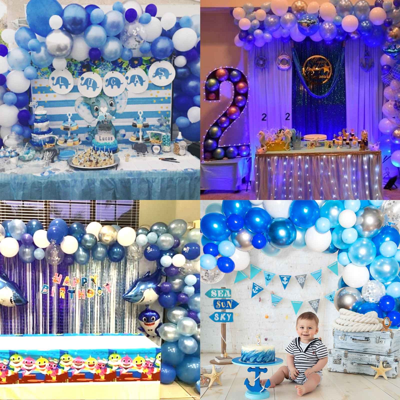 1 year Boy Birthday First Birthday Boy Party Decorations blue dot paper  plates cup Balloon Garland Kids 1st Birthday Party decor - AliExpress