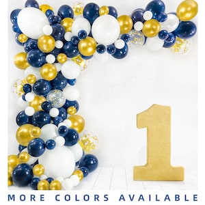 Navy Blue Balloon Garland Kit | Balloon Arch Kit for Graduation or Boy Birthday Baby Shower Party | 120 Pack | Navy Blue and Gold Balloons