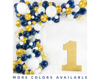 Navy Blue Ballon Girlande Kit | Ballonbogen Set für Abitur oder JungenGeburtstag Baby Shower Party | 120er Pack | Marineblaue und goldfarbene Luftballons