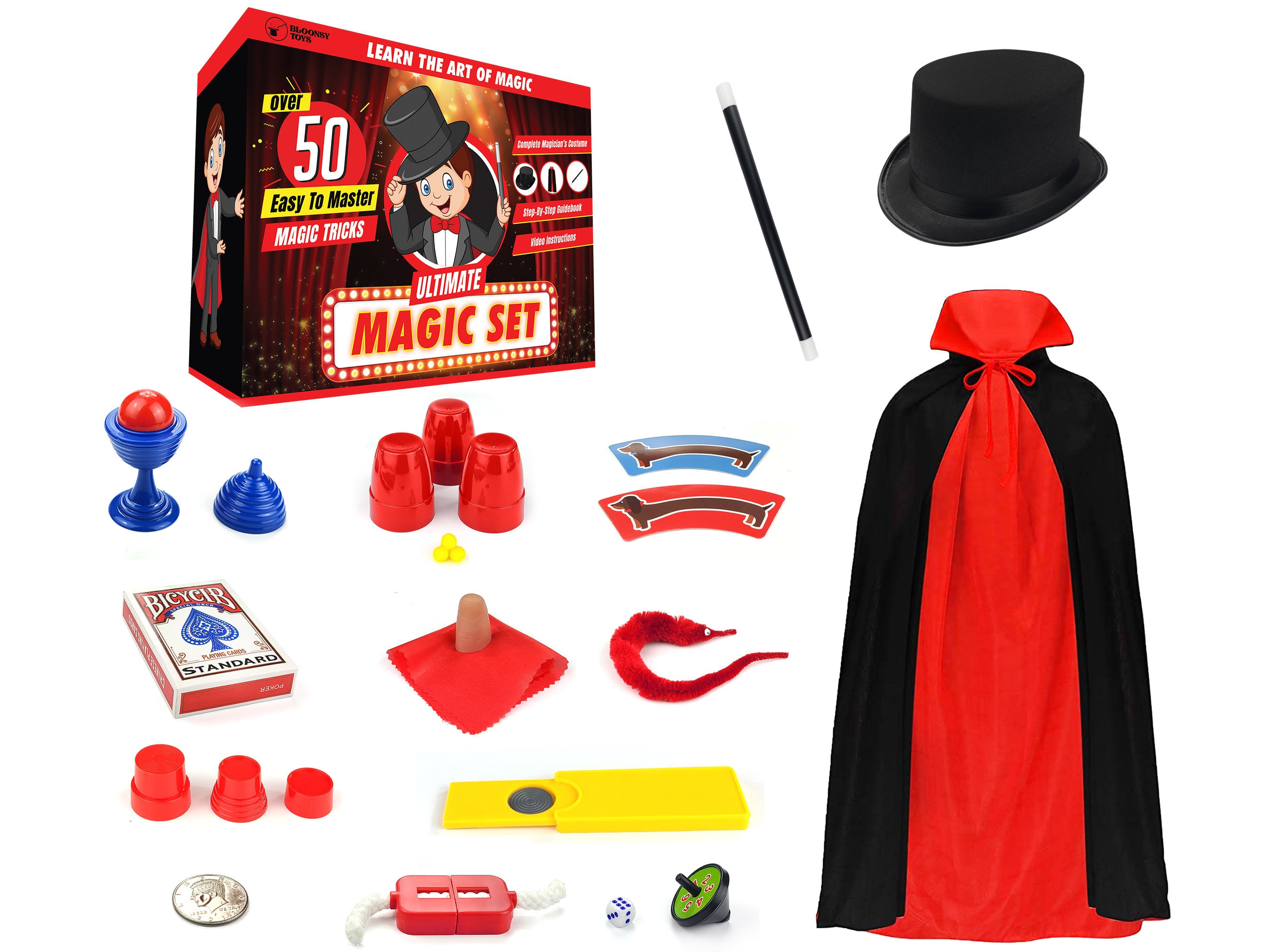 Magic Makers 50 Amazing Card Tricks Kit for All Ages with Trick Decks Included