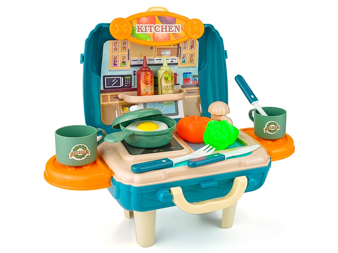 Portable Kitchen Toy for Kids Toddler Kitchen Set Pretend Kitchen Set