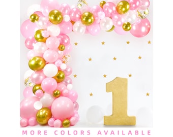 Rosa Ballon Girlande Set, Ballon bogen Set mit Rosa Weiß und Gold Ballons, 120er Pack, Baby Shower Geburtstag Party Dekoration
