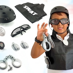 Kids SWAT Police Officer Costume and Gear
