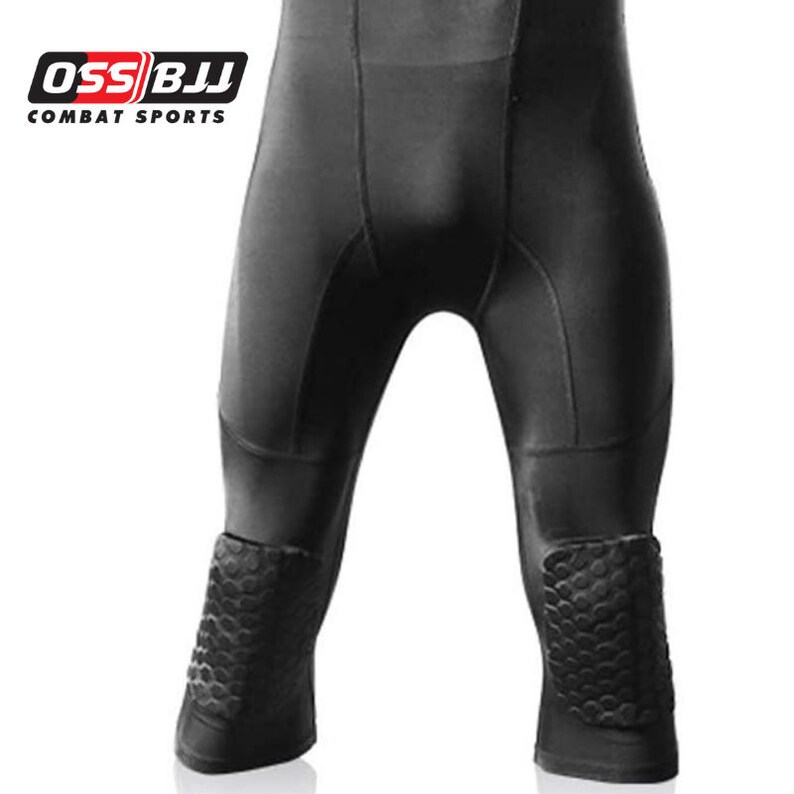Oss Men's 3/4 Compression Tight Pants Kneepads, Quickdrying. Grappling, Bjj, Mma, Fitness Etsy