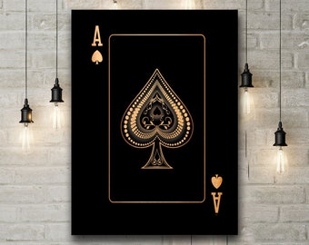 Wall Art - Ace Of Spades  - Print On Canvas | Perfect Gift For Her / Him | Digital Print | Wall Decor | Collectibles | Art