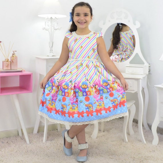 Pocoyo Luxury Dress for Girls Birthday Party - Etsy