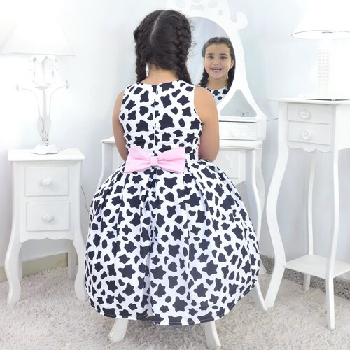 Baby shops Girls Cow Print Dress, Birthday Party Farm
