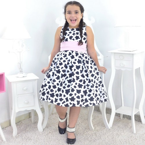 Baby shops Girls Cow Print Dress, Birthday Party Farm