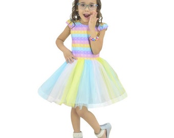 Pop It Fidget Toy Dresses Tutu Skirt, Birthday Baby and Girl Tutu Clothes