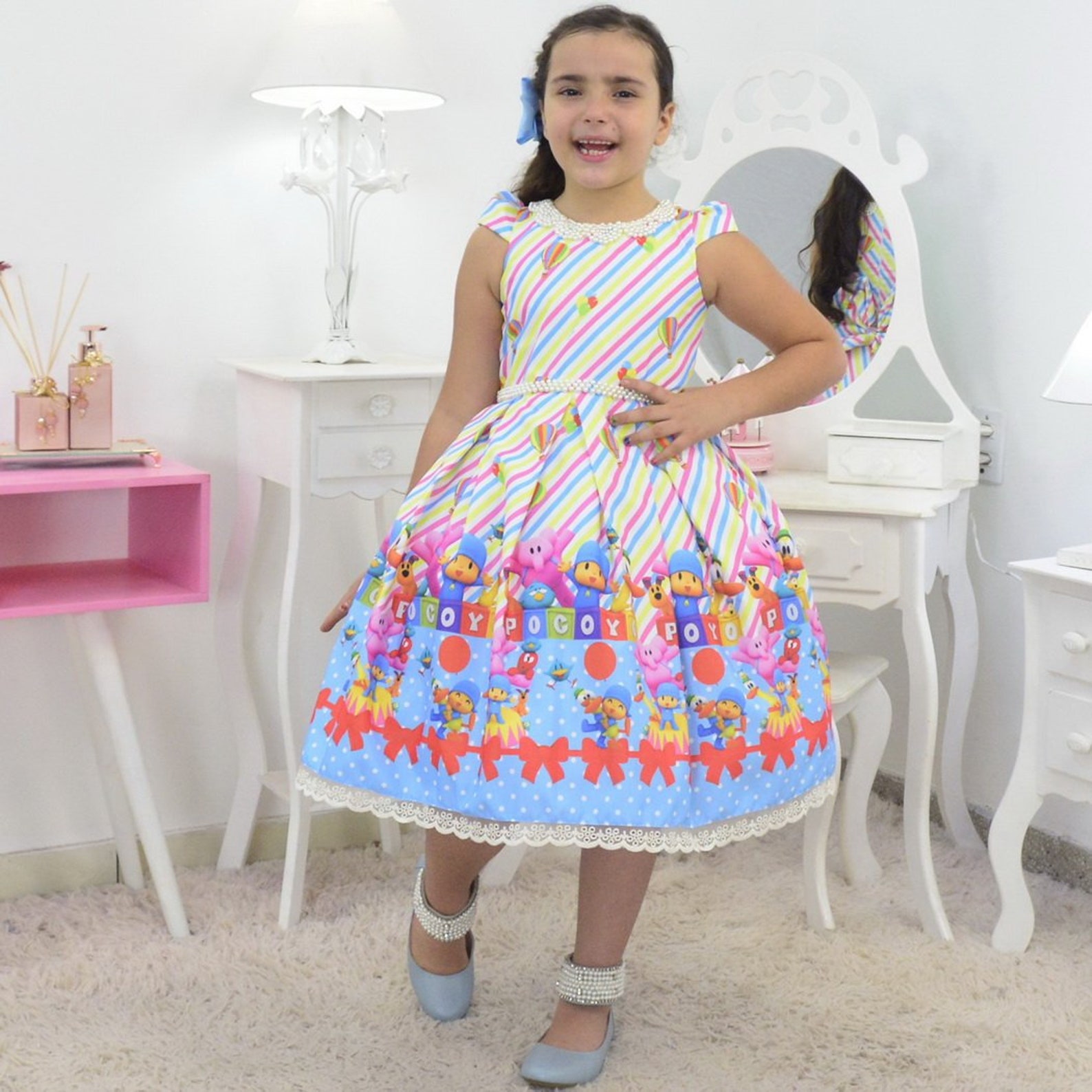 Pocoyo Luxury Dress for Girls Birthday Party - Etsy