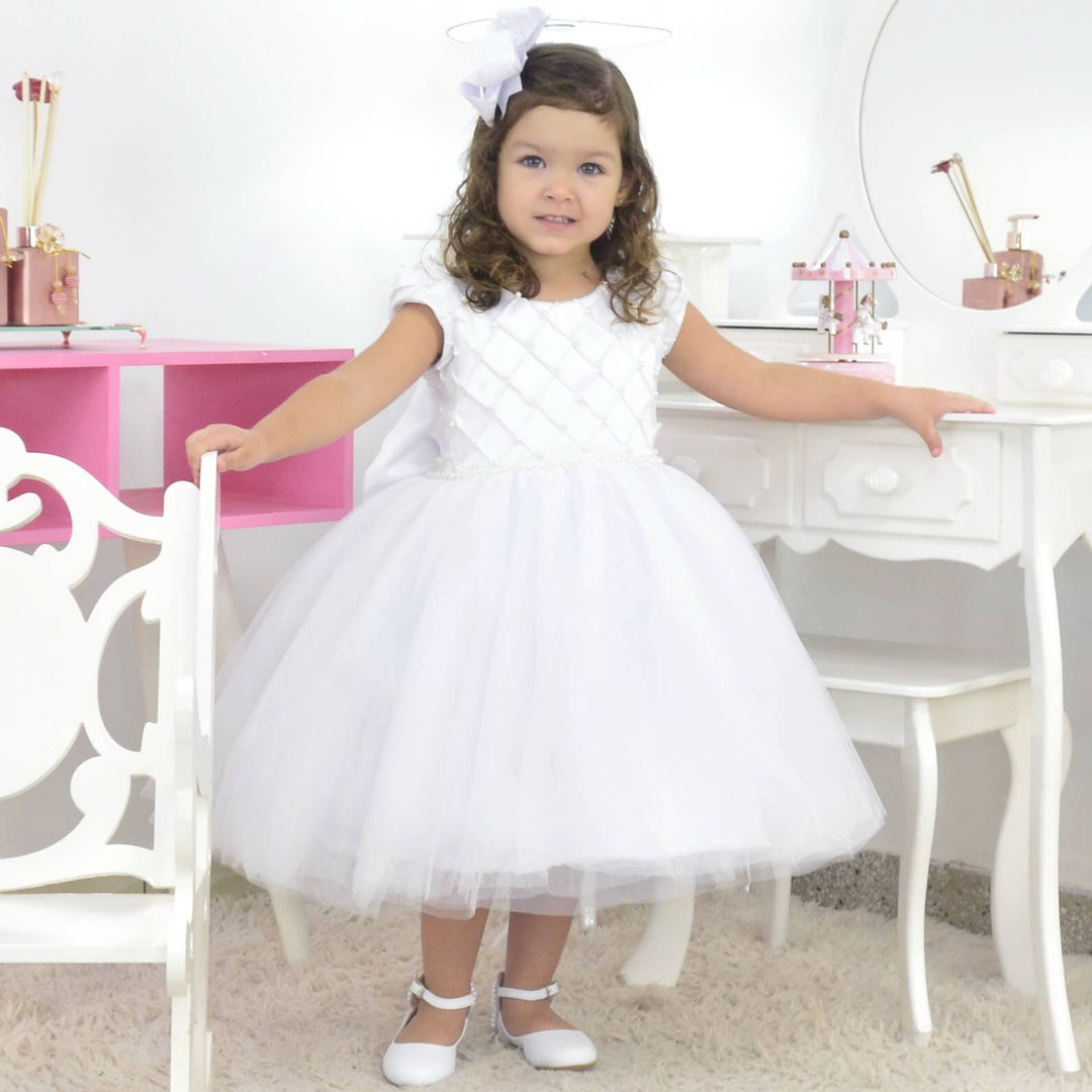 Baby Girl White Dress Bridesmaid Communion or Baptism - Etsy