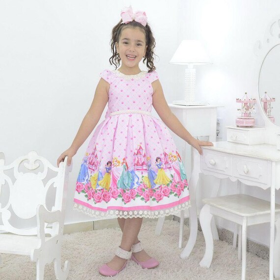 Girl's Luxury Dress Disney Princesses Birthday Party - Etsy