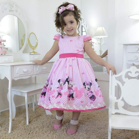 Girl's dress Minnie Mouse with bows on back birthday - Etsy México Girl's dress Minnie Mouse with bows on back birthday - Etsy México