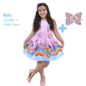Pop It Pink Dress + Hair Bow, Birthday Baby Girl Clothes