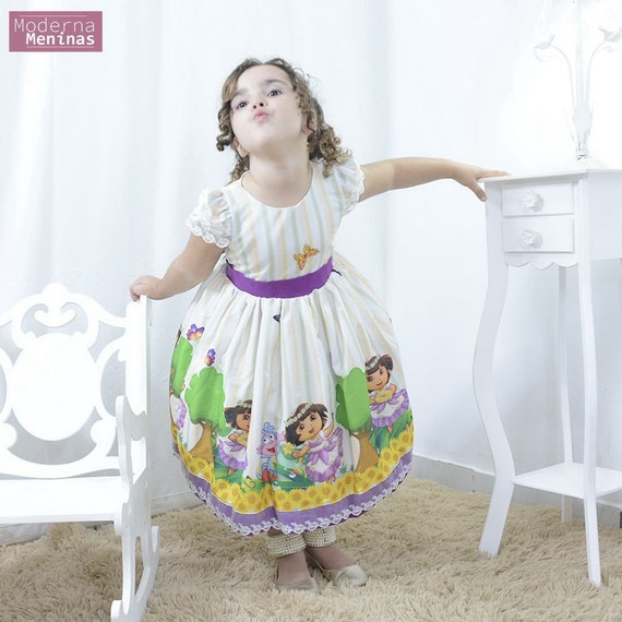 Vestido de niña Dora la Exploradora fiesta de cumpleaños - Etsy México Vestido de niña Dora la Exploradora fiesta de cumpleaños - Etsy México