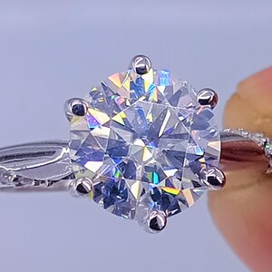2.20CTW Certified Round Moissanite Engagement Ring, Wedding Moissanite Ring, Vintage Ring, Anniversary Diamond Ring, Moissanite Wedding Ring