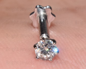 3 mm diamantnässtift: 14K vitguldsskruvbaksida