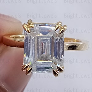 Princess Cut Moissanite Verlobungsring / 14 Karat Weißgold überzogen Hochzeit Solitaire Ring / Jubiläumsgeschenk für Frauen