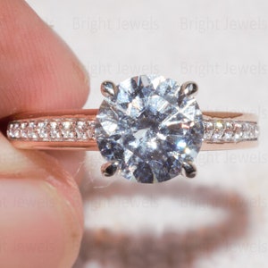 8mm Round Cut VVS1 Moissanite Solitaire Engagement Ring, Moissanite Bridal Wedding Ring, Anniversary Promise Ring, Ring For Women
