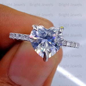 Heart Cut Moissanite Ring, Solitaire 2 CTW Engagement Ring, Moissanite Wedding Ring, Personalized Gift Ring, Women&#39;s Gift Ring, Gift For Her