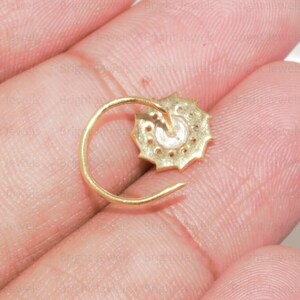 14K guld diamant nässtift: Rund Moissanit Solitaire bild 4
