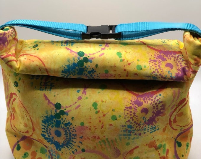 Rolltop Insulated Lunch Bag/sack With Handle Etsy