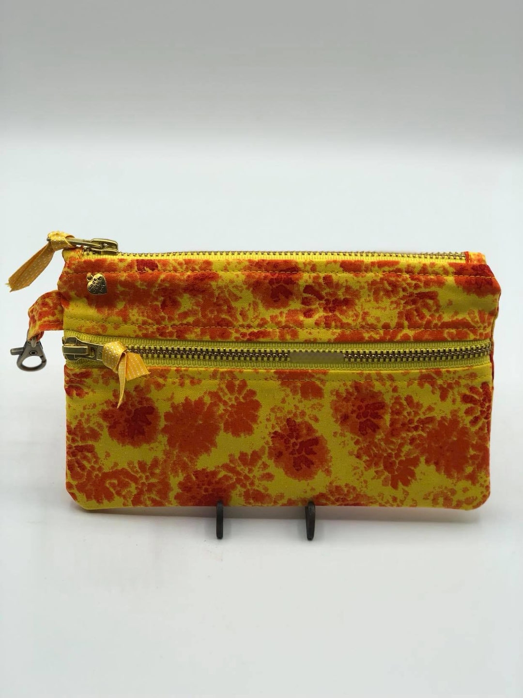 Double Zipper Pouch/wallet With Swivel Snap Hook Clip Etsy