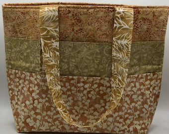Multi-Pocket Batik Cotton Tote