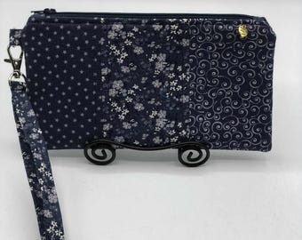 Cotton Wristlet: iPhone Wallet Clutch with Detachable Strap