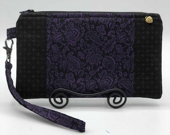 Cotton Wristlet: iPhone Wallet Clutch with Detachable Strap