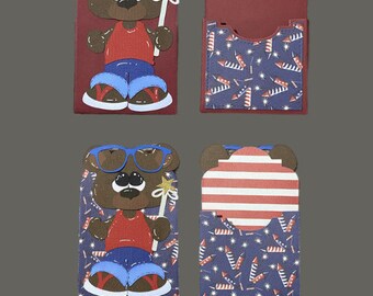 4th of july treat box independence day treat bag handmade premade red, white, and blue party favor paper craft